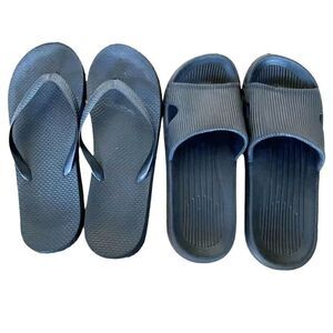 Bundle 2 Pairs Men's Summer Sandals Flip Flops Slides Men's Size 8